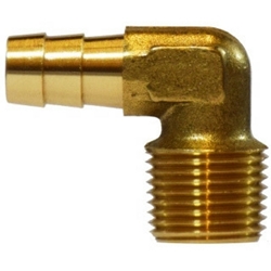 Midland Metals Brass Fittings Forged Hose Barb 90 Deg Elbow | Blackburn Marine Plumbing Brass Fittings